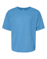 M&O Youth Gold Soft Touch T-Shirt. 4850 - Heather Turquoise