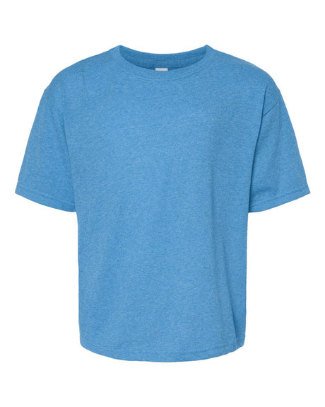 M&O Youth Gold Soft Touch T-Shirt. 4850 - Heather Turquoise