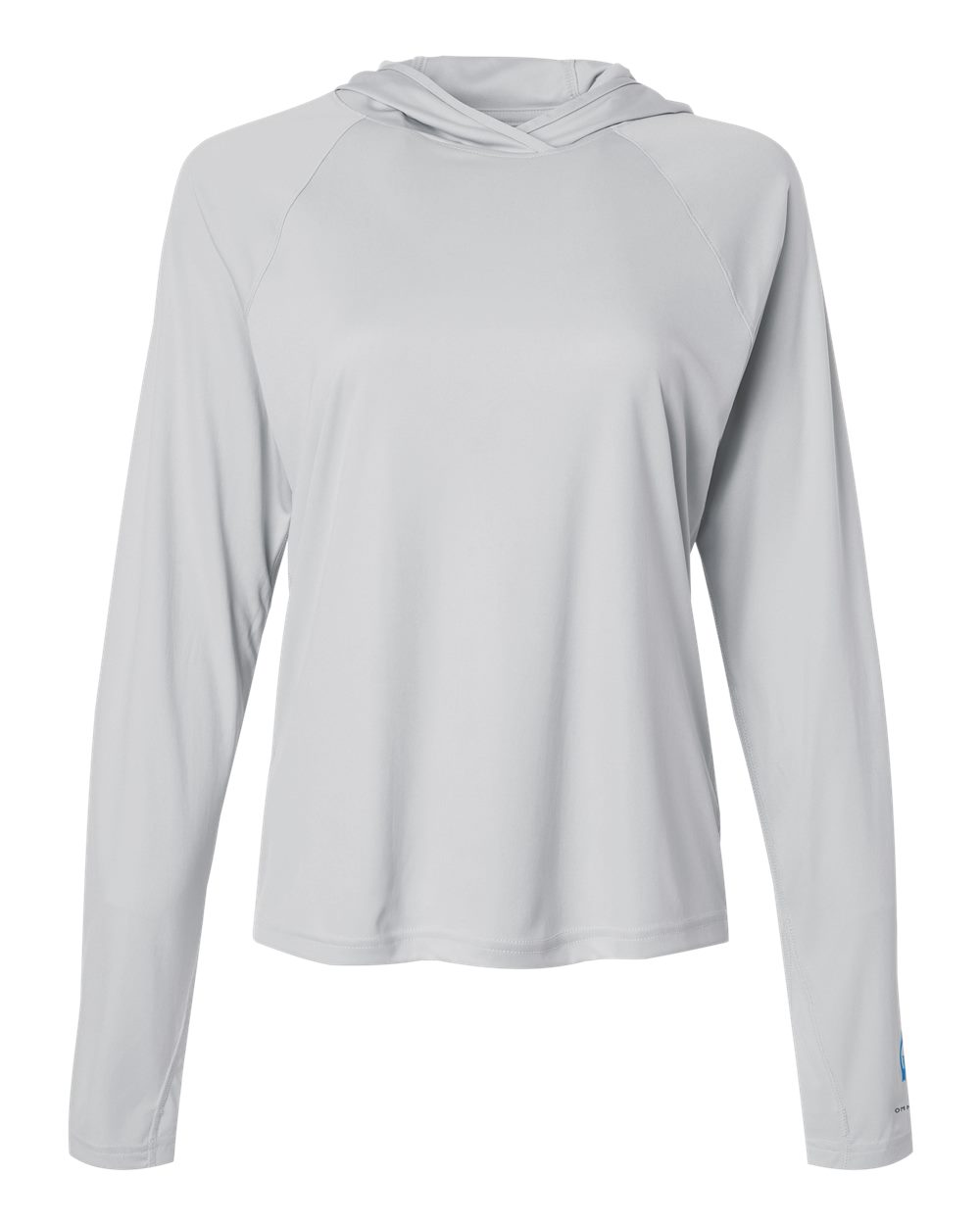 Columbia Women's PFG Tidal Tee™ Hooded Long Sleeve. 216061 - Cool Grey/ Vivid Blue