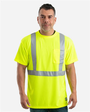 Berne Apparel Men's Hi-Vis Class 2 Performance Pocket T-Shirt. HVK012