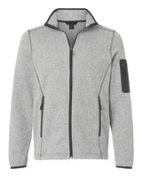 North End Men's Jasper Jacquard Full-Zip Fleece Jacket. NE730 - Grey/ White