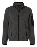 North End Women's Jasper Jacquard Full-Zip Fleece Jacket. NE730W - Black/ Grey
