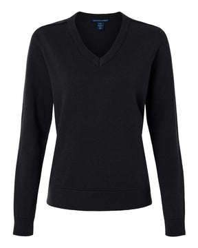 Devon & Jones Women's New Classics V-Neck Sweater. DG445W - Black