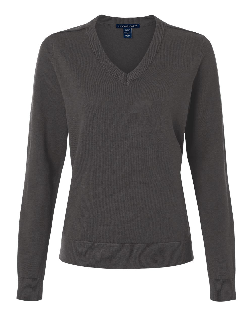 Devon & Jones Women's New Classics V-Neck Sweater. DG445W - Graphite