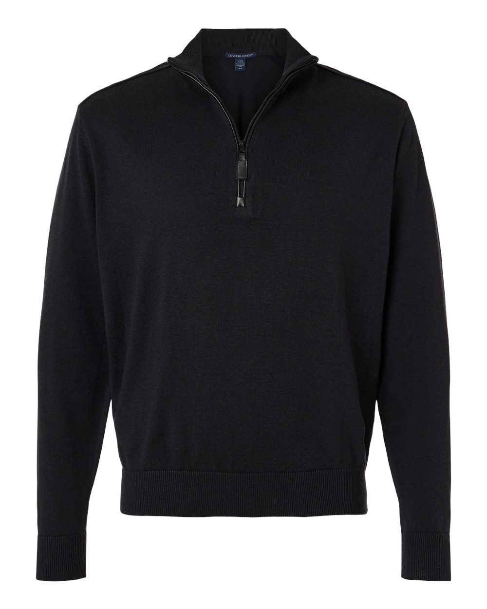 Devon & Jones Men's New Classics Quarter-Zip Sweater. DG446 - Black