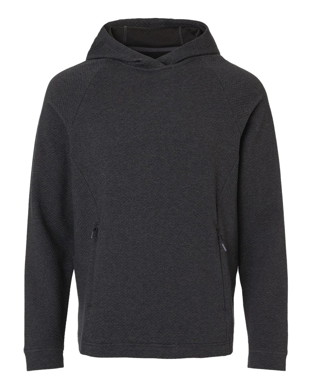 North End Men's Spirit Textured Hooded Pullover. NE729 - Black Heather
