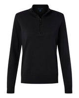 Devon & Jones Women's New Classics Quarter-Zip Sweater. DG446W - Black