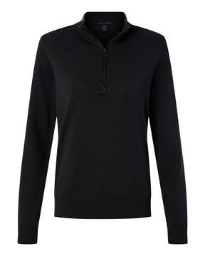 Devon & Jones Women's New Classics Quarter-Zip Sweater. DG446W - Black