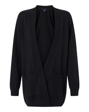 Devon & Jones Women's New Classics Open Cardigan Sweater. DG447W - Black
