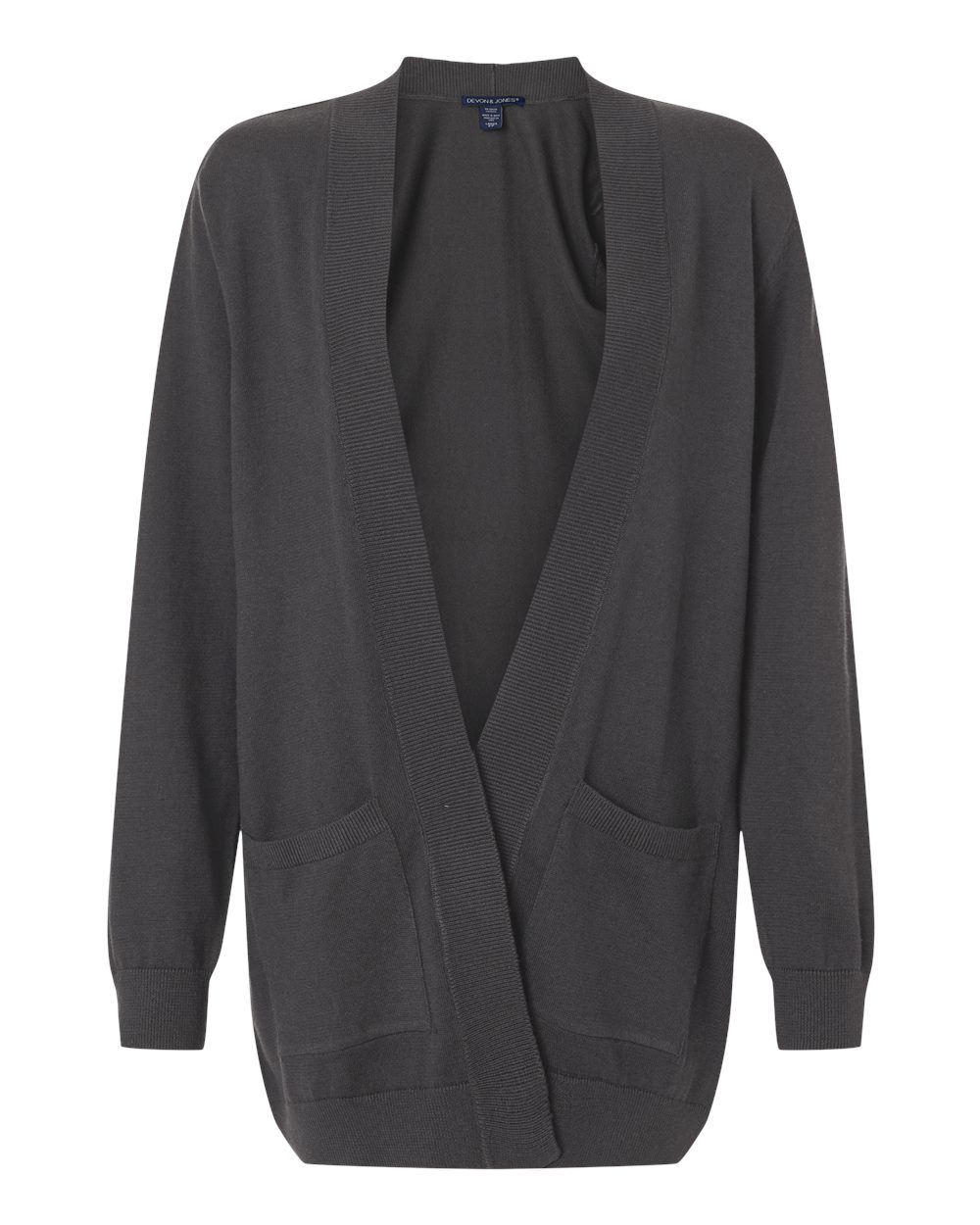 Devon & Jones Women's New Classics Open Cardigan Sweater. DG447W - Graphite