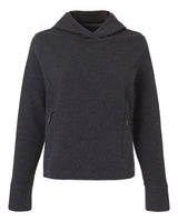 North End Women's Spirit Textured Hooded Pullover. NE729W - Black Heather