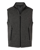 North End Men's Jasper Jacquard Fleece Vest. NE731 - Black/ Grey