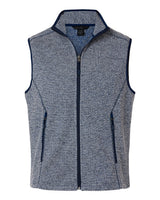 North End Men's Jasper Jacquard Fleece Vest. NE731 - Classic Navy/ White