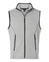 North End Men's Jasper Jacquard Fleece Vest. NE731 - Grey/ White