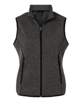 North End Women's Jasper Jacquard Fleece Vest. NE731W - Black/ Grey