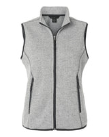 North End Women's Jasper Jacquard Fleece Vest. NE731W - Grey/ White