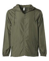Independent Trading Co. Men's Lightweight Windbreaker Full-Zip Jacket. EXP54LWZ - Army
