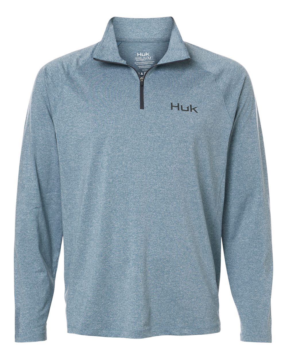 HUK Men's Airweight Heather Quarter-Zip Pullover. H1200715 - Silverblue Heather
