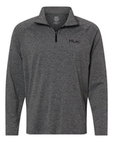 HUK Men's Airweight Heather Quarter-Zip Pullover. H1200715 - Volcanic Ash Heather