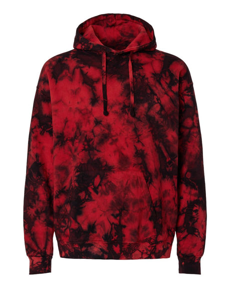 Colortone Unisex Crystal Wash Hooded Sweatshirt. 8790 - Crystal Red/ Black