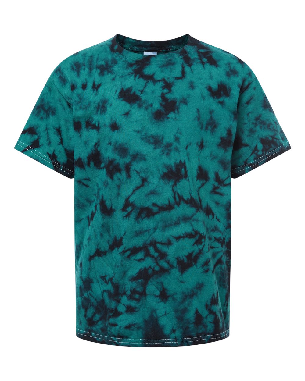 Colortone Youth Crystal Wash T-Shirt. 1390Y - Crystal Teal/ Black