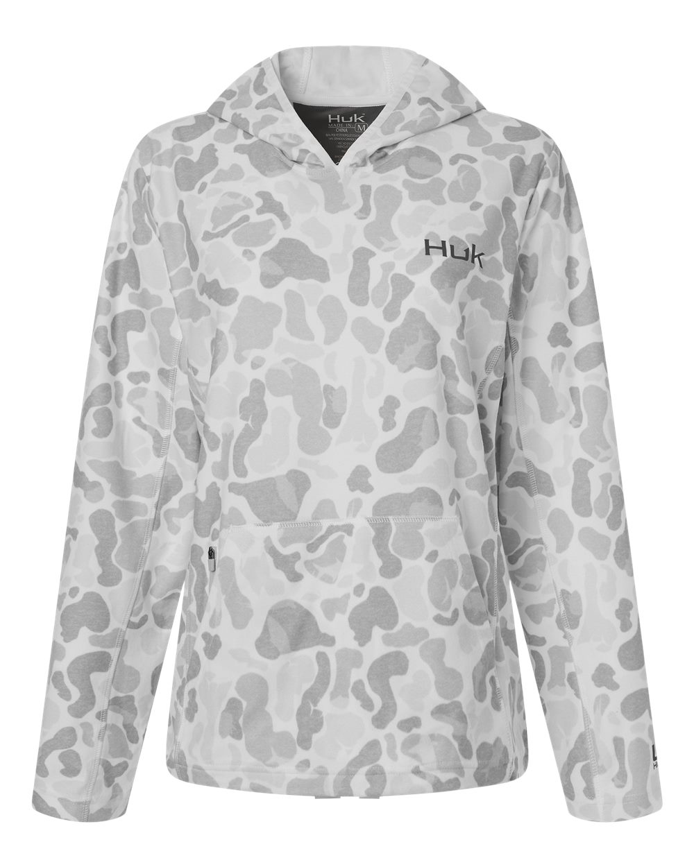 HUK Women's Coldfront+ KC Print Hooded Sweatshirt. H6130037 - White