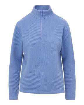 MV Sport Women's Zelda Zig Zag Quarter-Zip Pullover. W25145 - Blue Iris