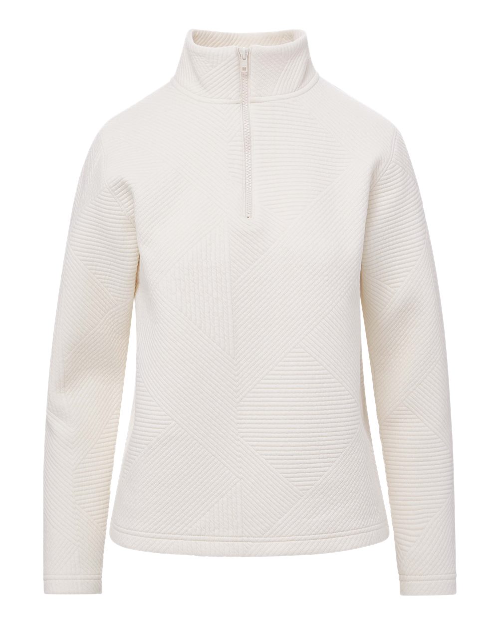 MV Sport Women's Zelda Zig Zag Quarter-Zip Pullover. W25145 - Vintage White