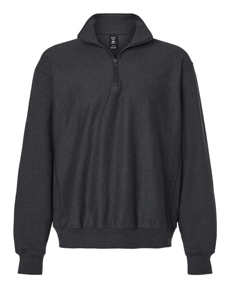 Hanes Unisex Beefy® Sweats Premium Heavyweight Quarter-Zip Sweatshirt. OG900 - Charcoal Heather