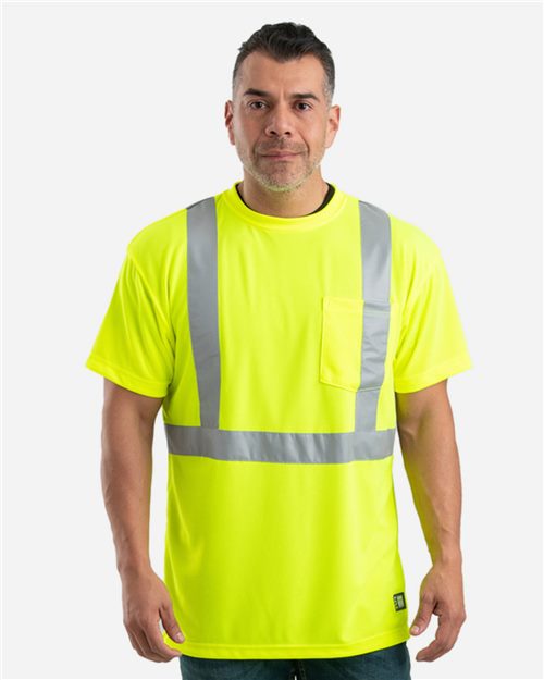 Berne Apparel Men's Tall Hi-Vis Class 2 Performance T-Shirt. HVK012T