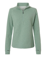 North End Women's Spirit Textured Quarter-Zip Pullover. NE725W - Sage Green Heather