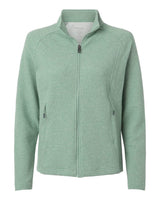 North End Women's Spirit Textured Full-Zip. NE727W - Sage Green Heather
