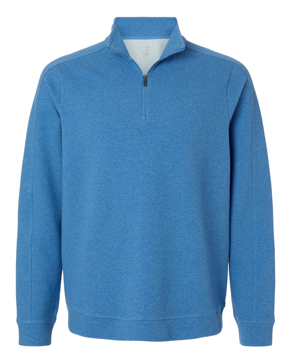 North End Men's Spirit Textured Quarter-Zip Pullover. NE725 - Light Nautical Blue Heather