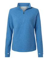North End Women's Spirit Textured Quarter-Zip Pullover. NE725W - Light Nautical Blue Heather