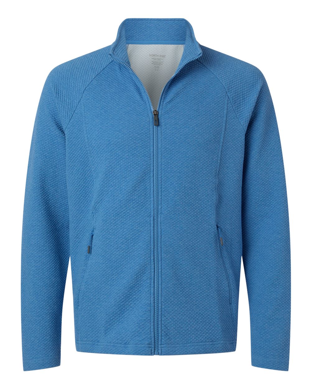 North End Men's Spirit Textured Full-Zip. NE727 - Light Nautical Blue Heather