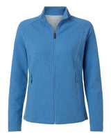 North End Women's Spirit Textured Full-Zip. NE727W - Light Nautical Blue Heather