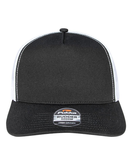 Pukka Rudder Five-Panel Cap. 5000M - Black/ White