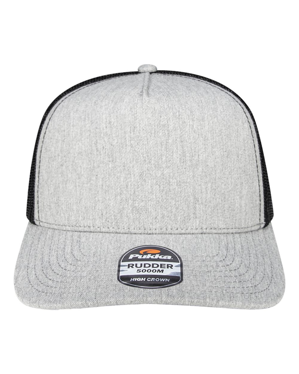 Pukka Rudder Five-Panel Cap. 5000M - Grey Heather/ Black