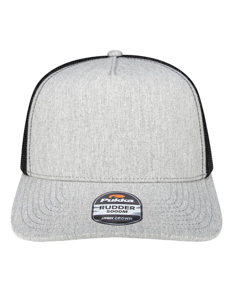 Pukka Rudder Five-Panel Cap. 5000M - Grey Heather/ Black
