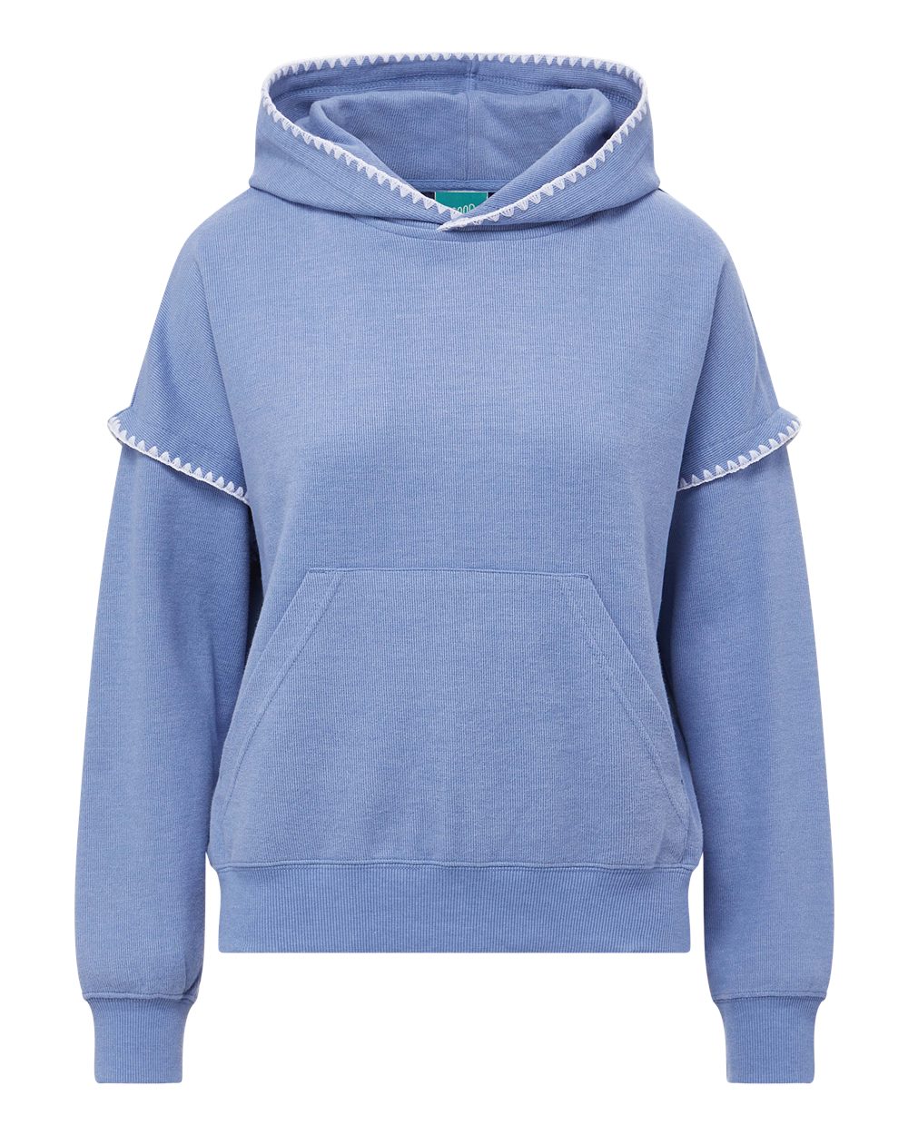 MV Sport Women's Mood & Vibe™ Teegan Crafty Hooded Sweatshirt. W25115 - Blue Iris