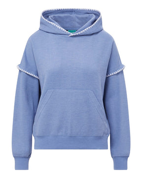 MV Sport Women's Mood & Vibe™ Teegan Crafty Hooded Sweatshirt. W25115 - Blue Iris