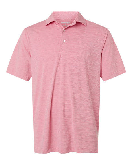 Paragon Men's Bohemian Striped Heather Performance Polo. 162 - Red Heather