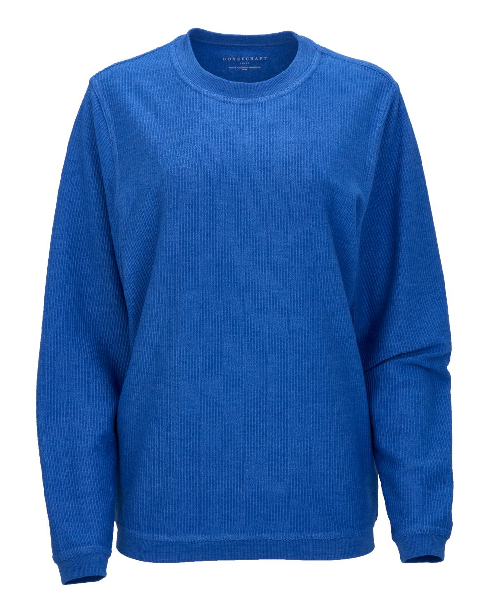 Boxercraft Unisex Corded Crewneck Sweatshirt. D02 - Electric Royal