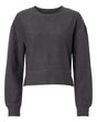 Boxercraft Women's Rib Knit Corded Boxy Crewneck Sweatshirt. BW5102 - Black