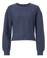 Boxercraft Women's Rib Knit Corded Boxy Crewneck Sweatshirt. BW5102 - Navy