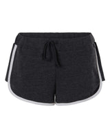 Boxercraft Women's French Terry Shorts. BW6402 - Charcoal Heather/ White