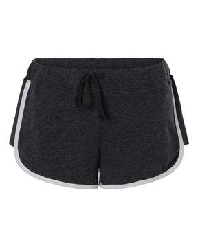 Boxercraft Women's French Terry Shorts. BW6402 - Charcoal Heather/ White