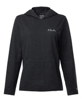 HUK Women's Coldfront+ Hooded Sweatshirt. H6130023 - Heather Black