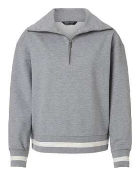 Holloway Women's Heritage Prep Quarter-Zip Pullover. 223782 - Athletic Heather/ Vanilla