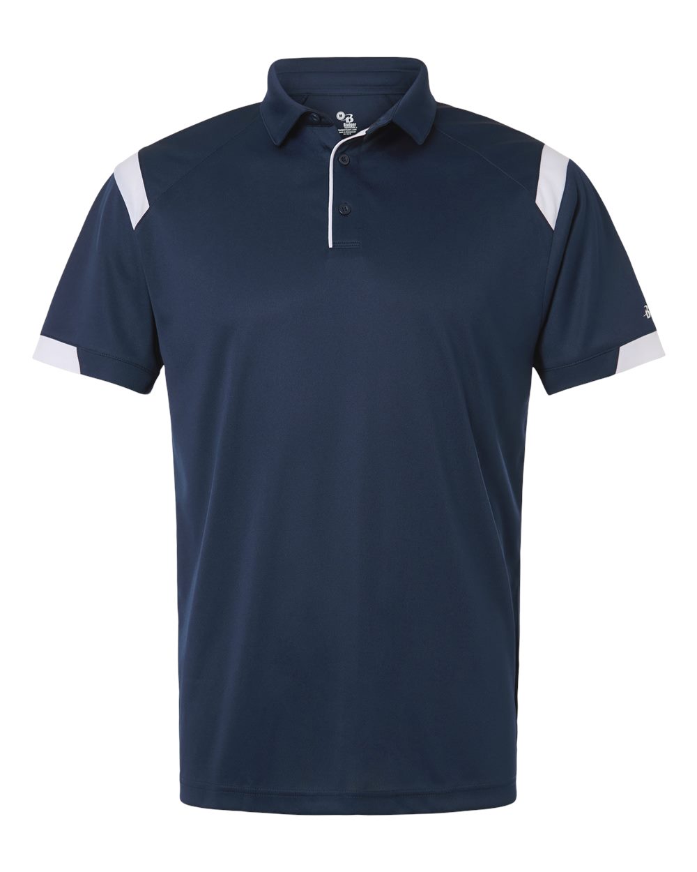 Badger Unisex On the Rise Polo. 3350 - Navy/ White